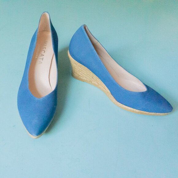 NEW Viscata Roses Limited Edition Canvas V Cut Espadrille Wedges Size EU 39 - Picture 2 of 9